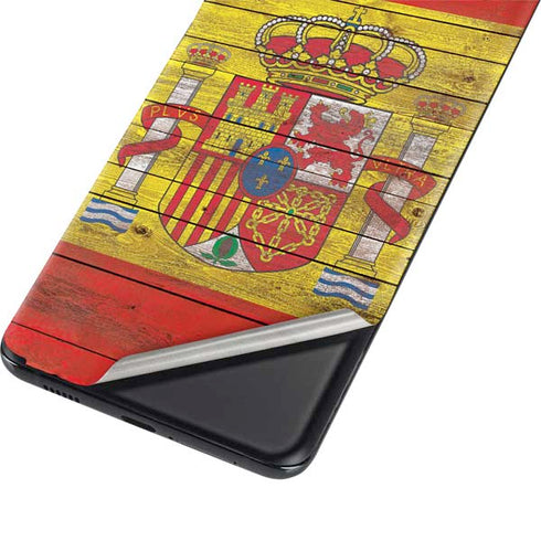 Spain Flag Dark Wood Galaxy S21 Plus 5G Skin